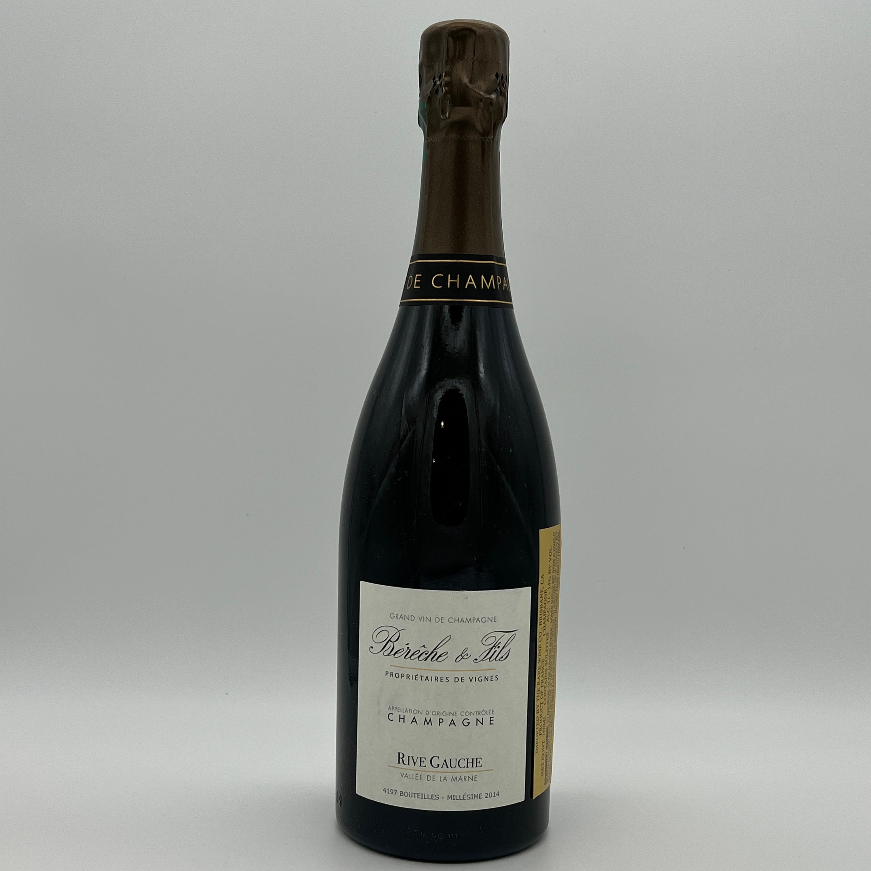 2014 Bereche et Fils Vallee de la Marne Rive Gauche Extra Brut, Champagne, France (L:2014 Dis. 11/2017 Dos. 3g/l)