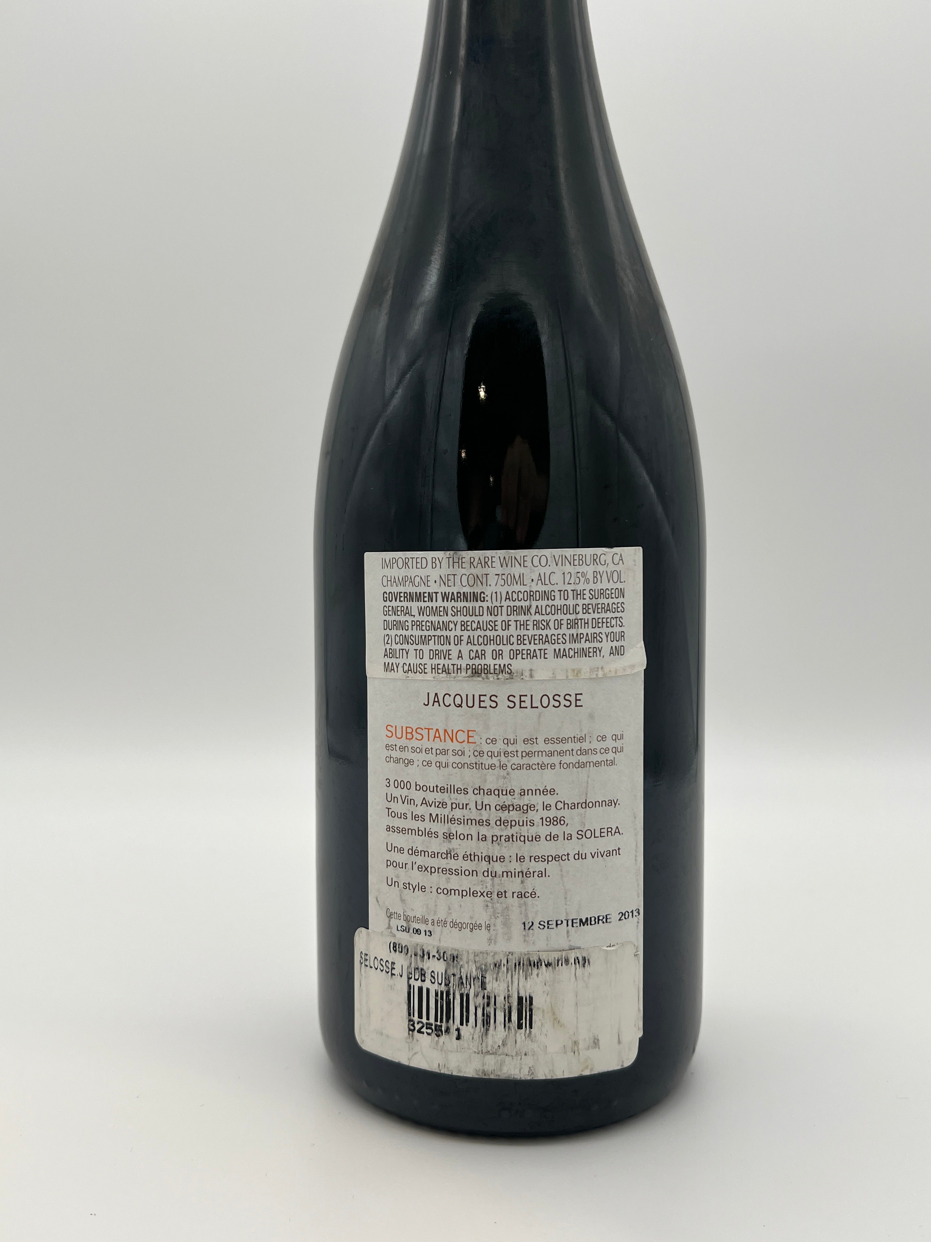 Jacques Selosse Substance Blanc de Blancs Grand Cru Brut, Champagne, France (Dis. 9/12/13)